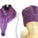 Purple Scarf,hand knitting scarf,crochet hat,wool-metalic yarn