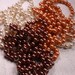 Glass Pearls - 3 Strands 60" each - Bronze, White and Taupe 8mm Round