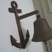 Vintage Nautical Door Bell Anchor Brass deep patina Seaside Beach House Decor by Hermina's Cottage