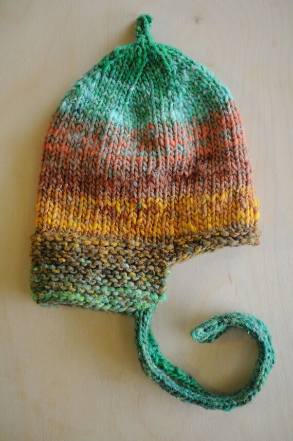 Items similar to Knit Earflap Baby Hat Gender Neutral....so adorable