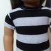 Basic Fitted T-Shirt for an American Girl or 18 inch doll - Black and White Stripes Made to Order