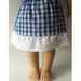 Alice Gingham Lace Skirt for American Girl 18 inch doll or Bitty Baby doll