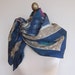 Subtle silk scarf Adrienne Vittadini steel blue 80s Stormy Weather