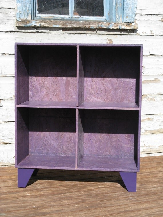 modular OSB cubby bookcase one by one purple stain by modosb