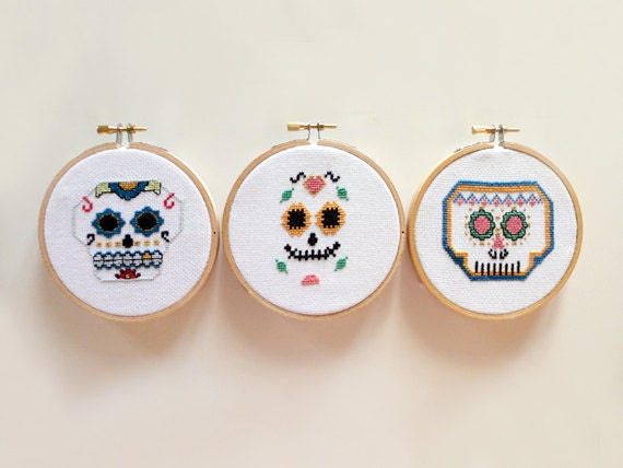 Mexican Skull Team- Cross Stitch PATTERNS