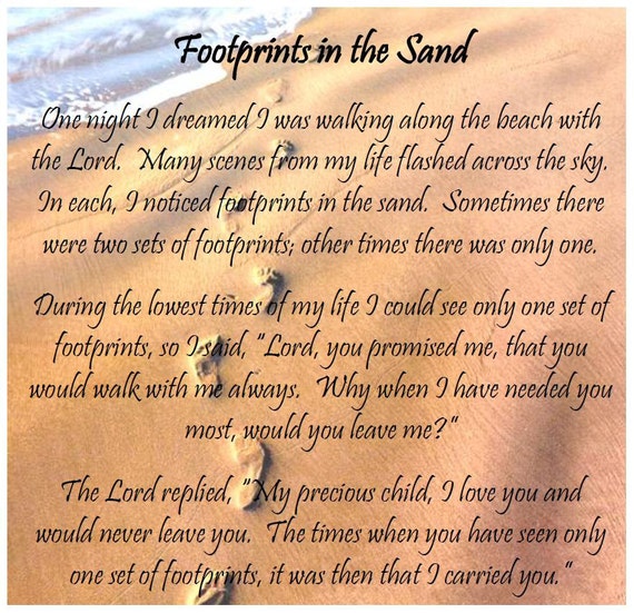 Items similar to Inspirational Tile Coasters (Footprints in the Sand ...