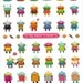 Korean Scrapbook Die-cut Epoxy Stickers - Robot Friends (STSM03053)