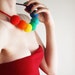 Rainbow Necklace, Felted Rainbow Necklace, Colorful Necklace, Chunky Necklace, Rainbow Jewelry, Fun Jewelry, Hippie Jewelry, Unique Jewelry