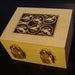Hand pyrographed Celtic lion puzzle box