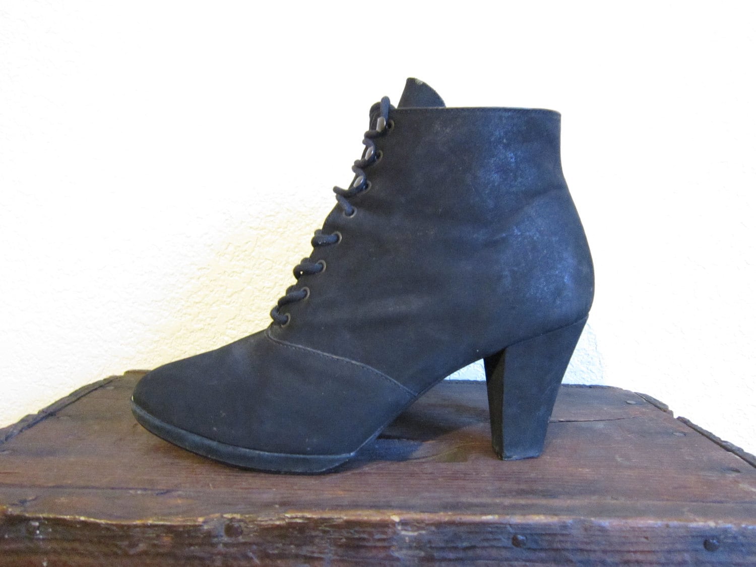 black lace up bootie