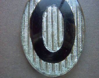 Vintage Glass Art Deco Silver and Black Intaglio # K 2