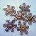 Vintage Brass Flower Stampings x 6