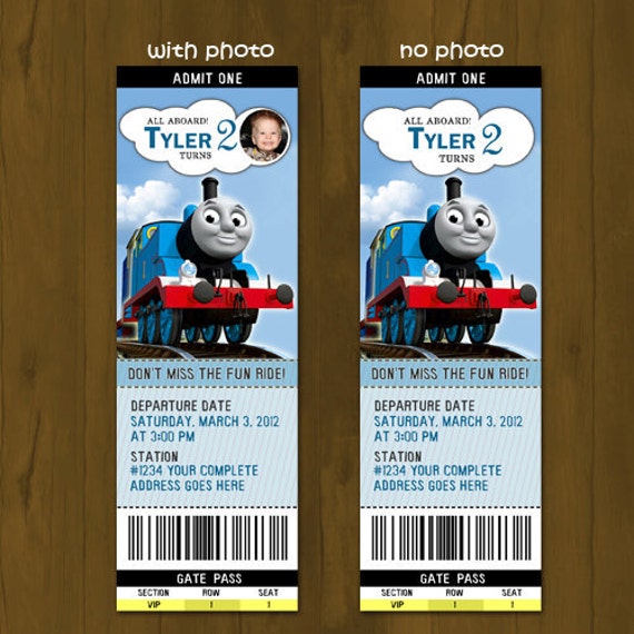 Thomas The Train Ticket Invitations 5