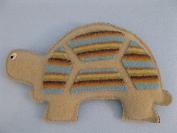 Felted Turtle Animal Pillow