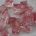 Transparent glass and two-toned pink swirl cube beads (10)