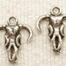 Cattle skull, Cow Skull Charms, Antique Silver (8) - S92