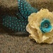 White and Blue Lace Flower Hair Accessory