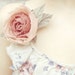 Peachy-pink HANDMADE silk fabric flower hair clip/pin brooch