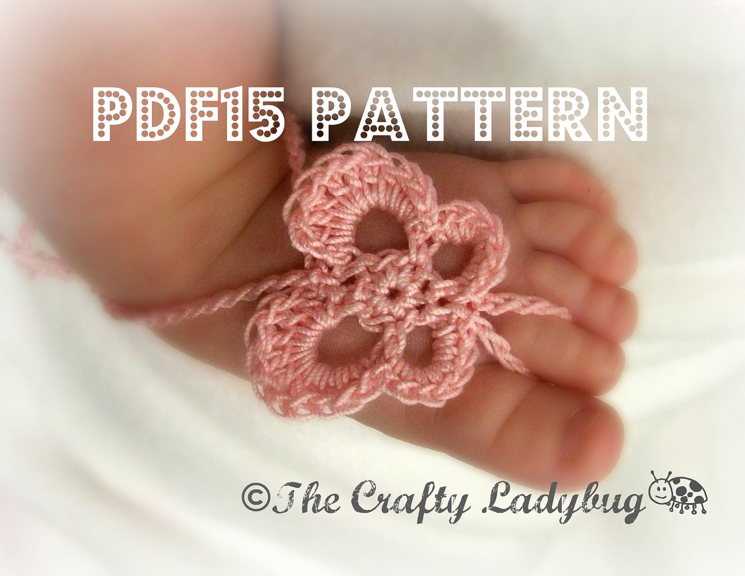 Butterfly barefoot baby sandals crochet pattern for by LadybugLB2