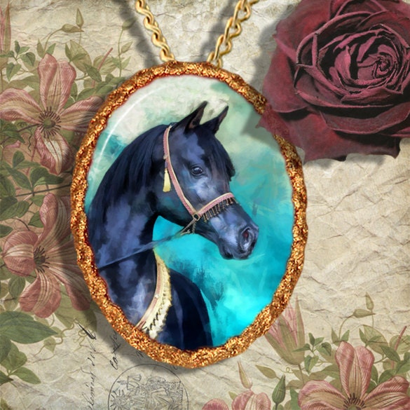 Arabian Horse Jewelry Pendant Necklace by NobilityCatsandPets