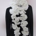 Ruffle Scarf, Crocheted Ruffled Scarf - White Scarf