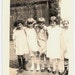 RESERVED FOR LORI Old Photo Group of Little Girls Pose for Photograph on Sidewalk vintage