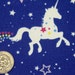 Harajuku Dolls Fabric / UNICORN HORSE Blue - 50cm x 110cm