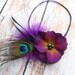 Peacock Flower skinny elastic Headband..Newborn Headbands..Infant Headbands..Toddler Flower Headbands..Baby Girl Headbands..