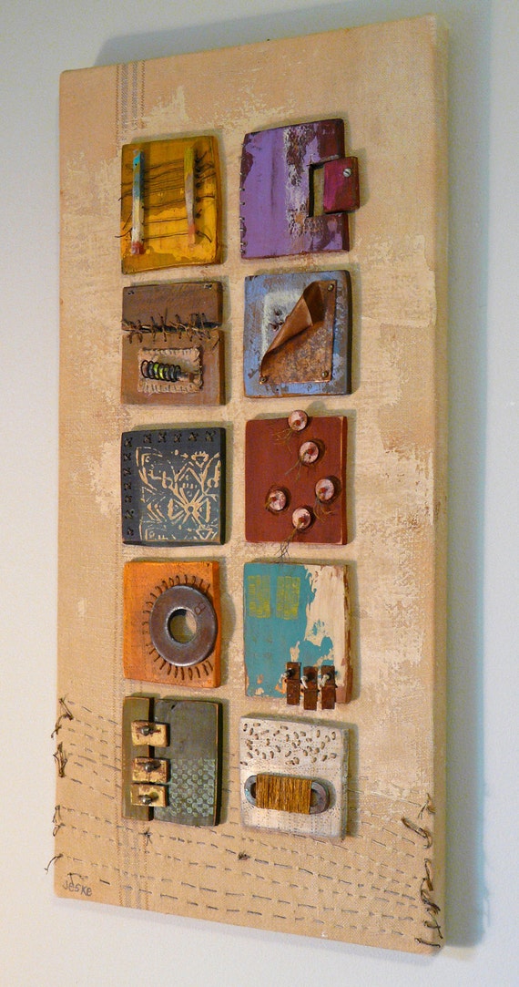 Items similar to Abstract 3D Art Assemblage with Found Objects on Etsy