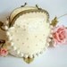 Bridal Pearls Clutch,Vintage Ivory Bag,Bridesmaids Clutch,Bridal Bag,Lace Bag,Vintage Wedding lace Bag