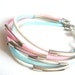 Pastel Leather Bracelet,Summer Leather Bracelet