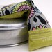 Eye Soother "Delight"- Washable cover, flax seed eye pillow, room darkening eye mask. Citron - grey - pink - blue