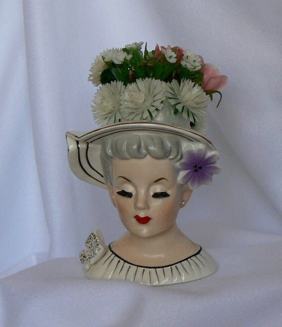 Items similar to Lady Head Vase RELPO K962, Vintage, Made in Japan on Etsy