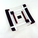 Square Black, White, Red, and Clear Glass Plate