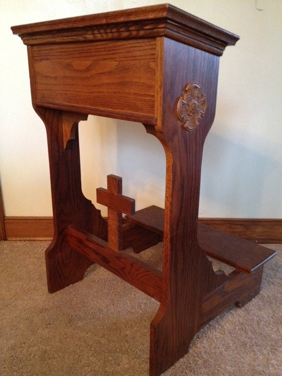 Traditional Oak Prayer Kneeling Bench Prie Dieu