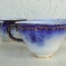 Vintage Victorian FLOW BLUE Tea Cups FLORAL - Shabby Cottage Chic - Crazing