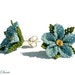 Lace earrings. Mystic blue. Light sky blue flower earring studs. soft baby blue lace earring. TAGT