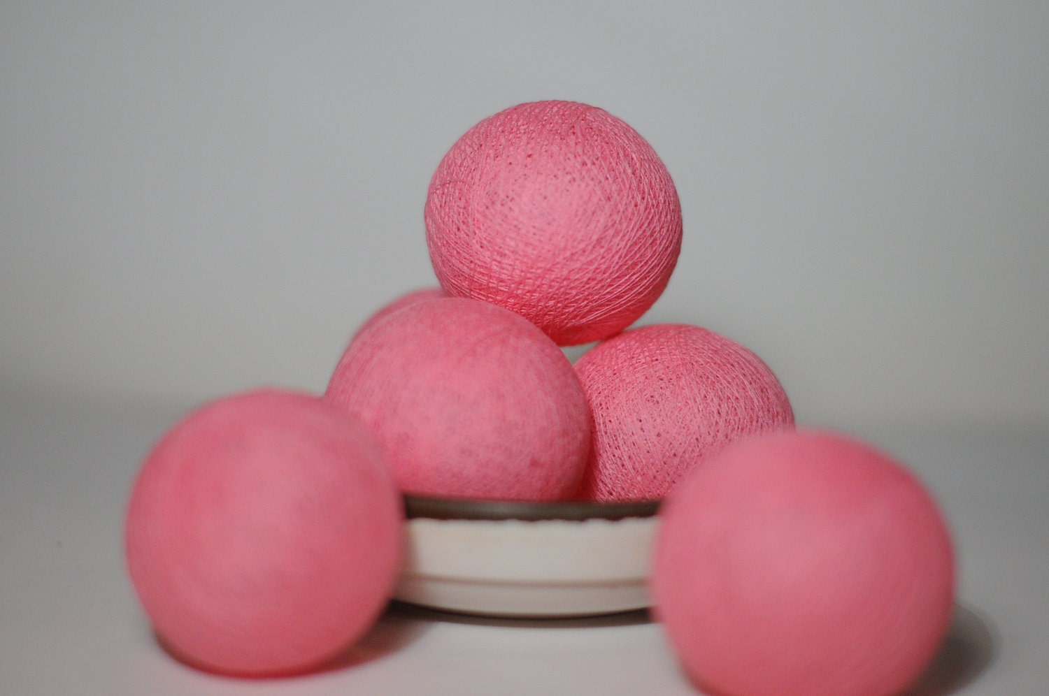 50 Light Pink cotton balls home party decoration by cottonlight