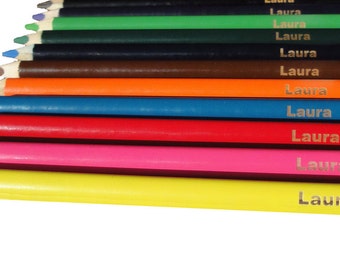 12 Jumbo Color Pencils customised with name