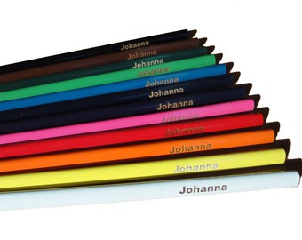 12 Color Pencils customised with name