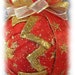 Stardust Red and Gold Glitter Unique Handmade Keepsake Quilted Christmas Ornament