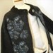SALE-Childs Dark Grey Felted Wool with Blue Floral design sweater/coat
