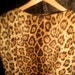 RESERVED FOR KATIE Leopard Print 1950's Retro Rockabilly Blouse Velvet Bakelite Buttons