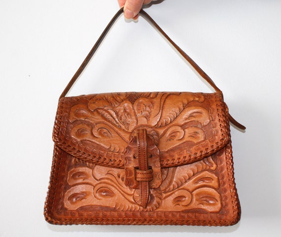 Vintage Leather Hand Tooled Purse // Cowgirl by GroovyLuvVintage
