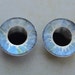 OOAK pale blue and silver Handpainted Blythe doll eyechips set. realistic, shining, unique, glowing, metallic