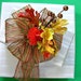 Fall gift bow with orange, yellow and bronze accents (A10)