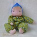 ON SALE. Waldorf Floppy Baby, 25 cm / 10" Blue Eyes & Blonde Hair, Soft Sculpted Baby Doll.