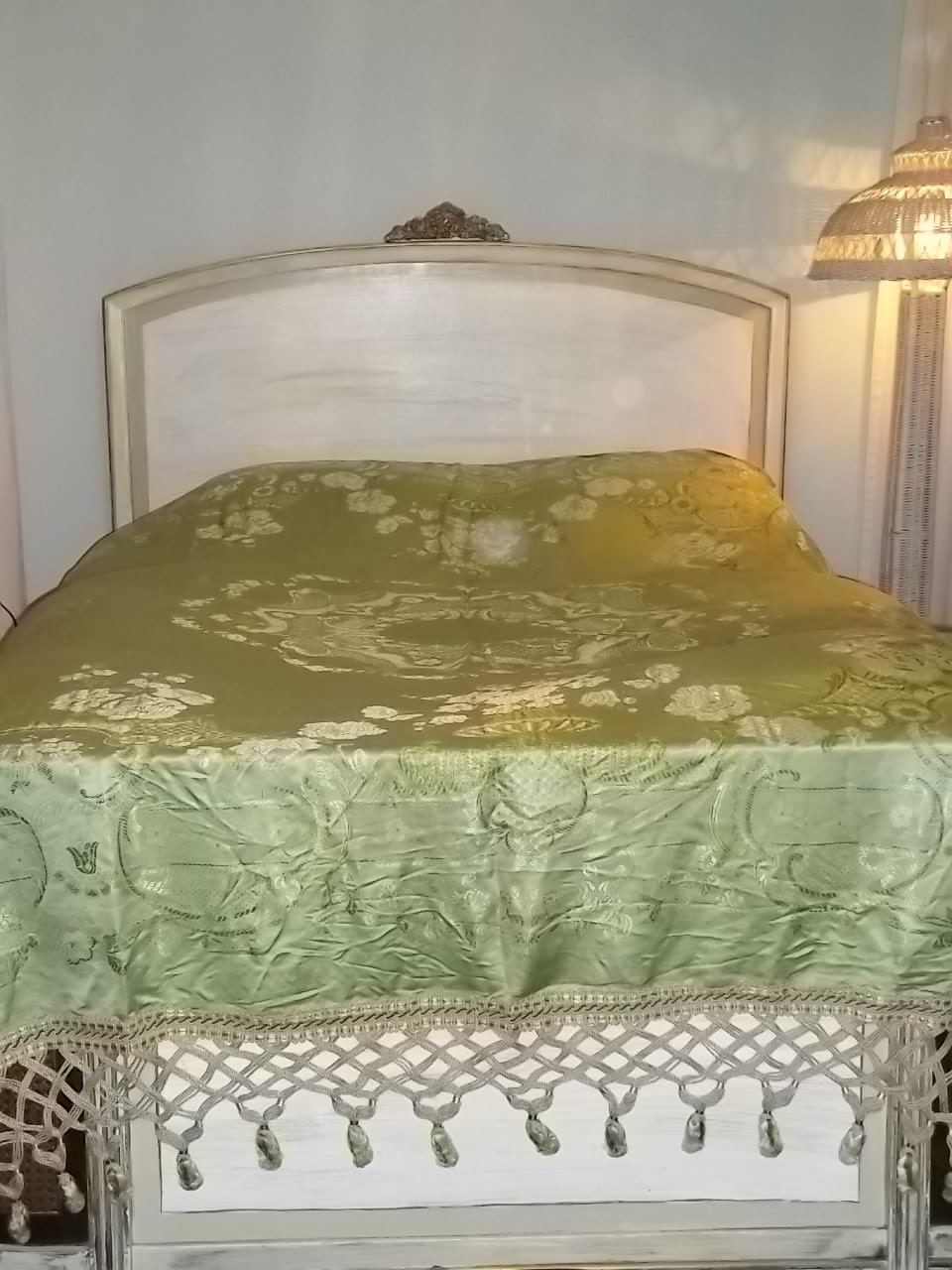SALE Antique italian silk bedspread by aperfectpatina on Etsy