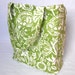 The perfect shopping bag - large tote bag - green wild flowers