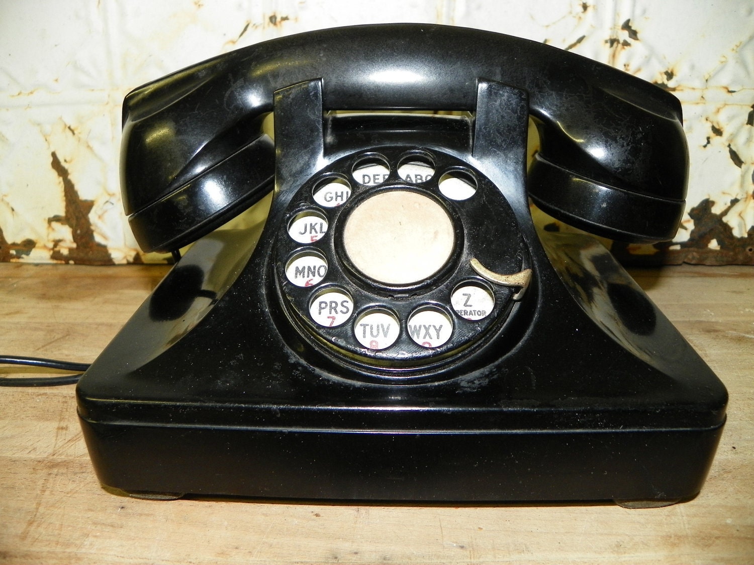 Vintage rotary telephone 1950's classic black ACTUALLY